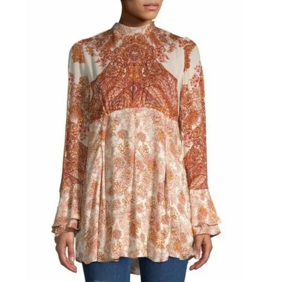Free People Tops - Free People Lady Luck Print Tunic Sz M